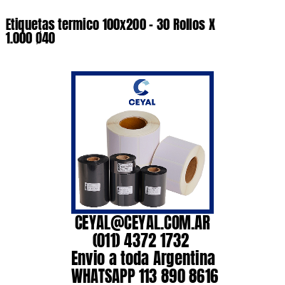 Etiquetas termico 100x200 - 30 Rollos X 1.000 Ø40