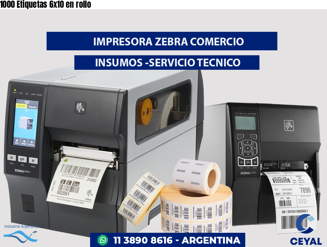 1000 Etiquetas 6x10 en rollo