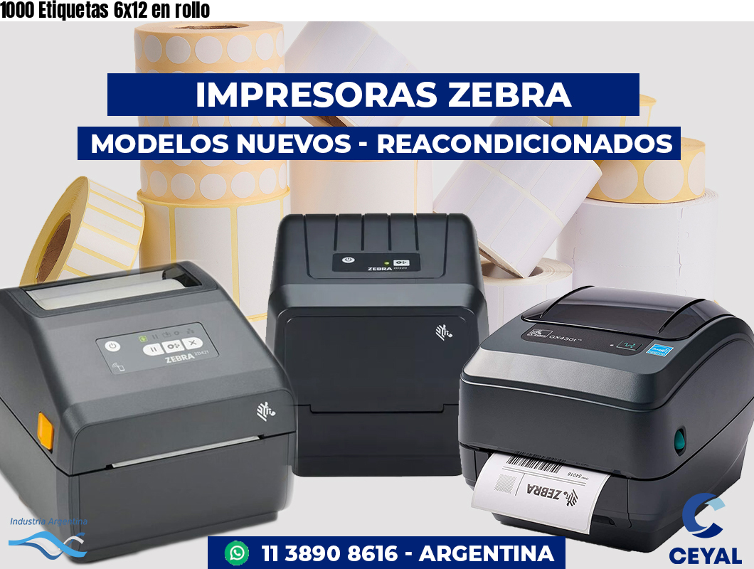 1000 Etiquetas 6x12 en rollo