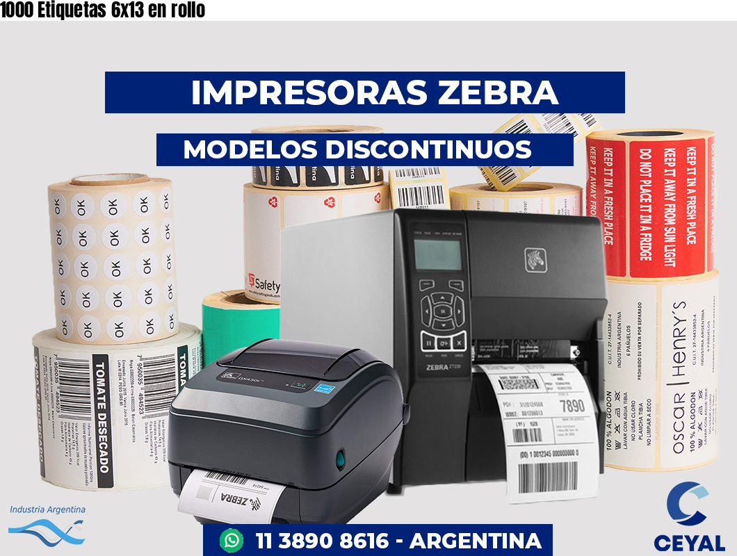 1000 Etiquetas 6x13 en rollo