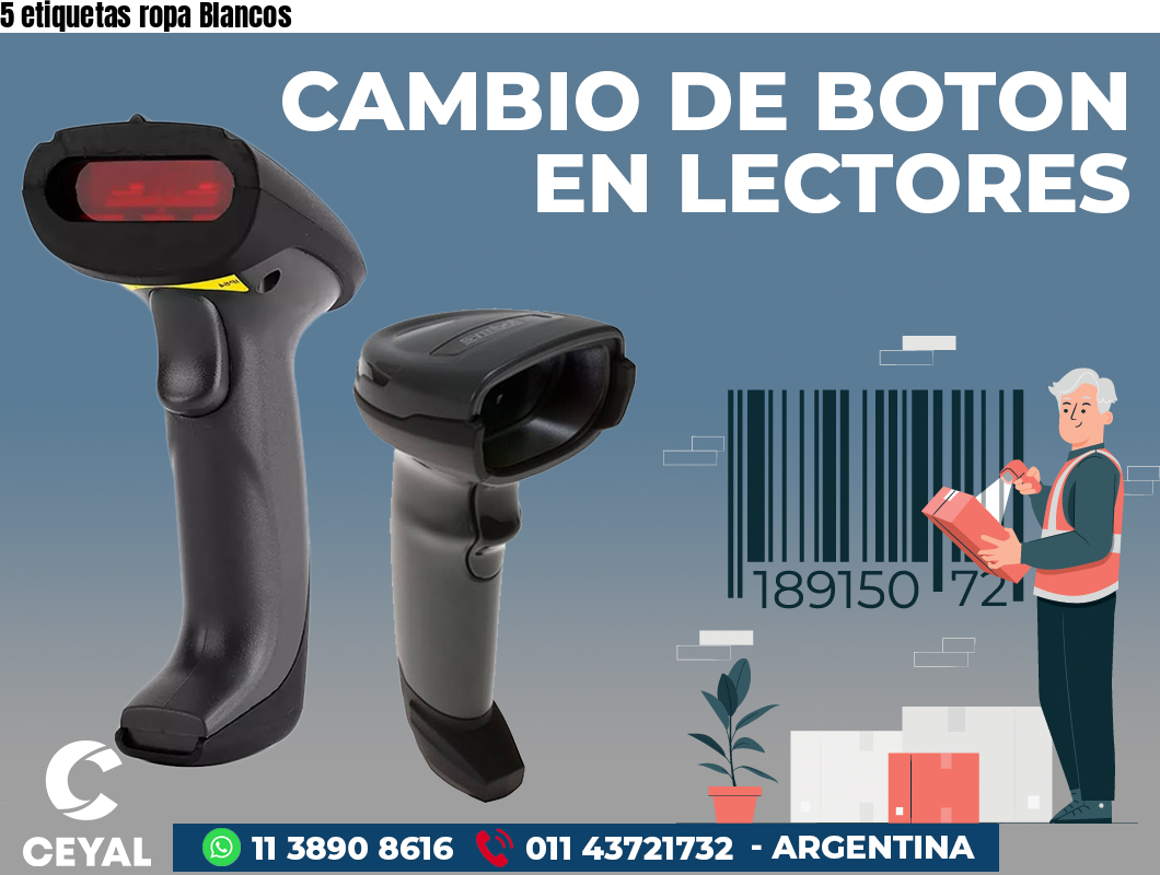 5 etiquetas ropa Blancos