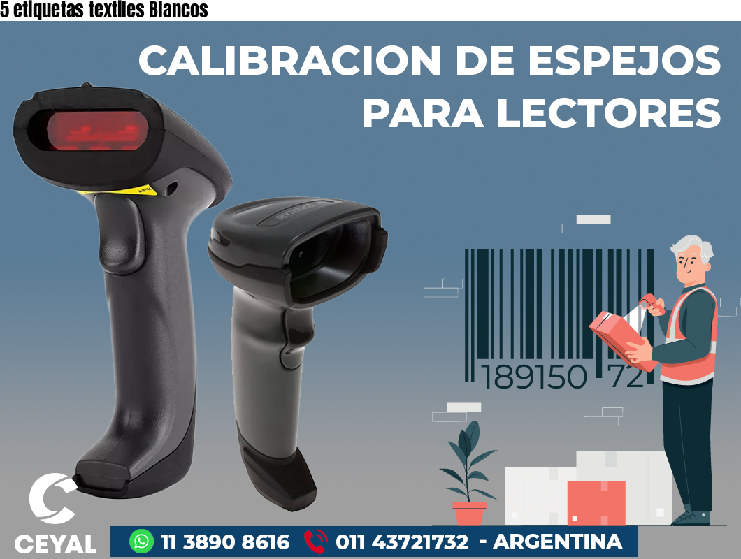 5 etiquetas textiles Blancos