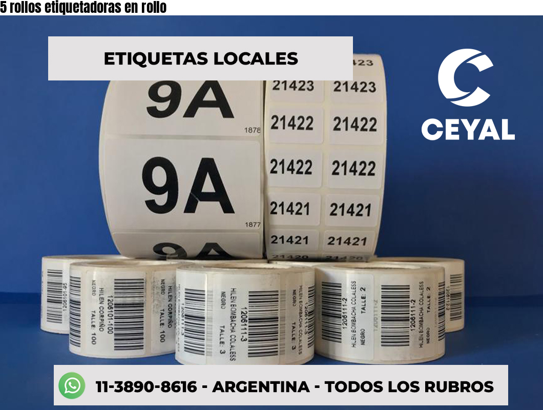 5 rollos etiquetadoras en rollo