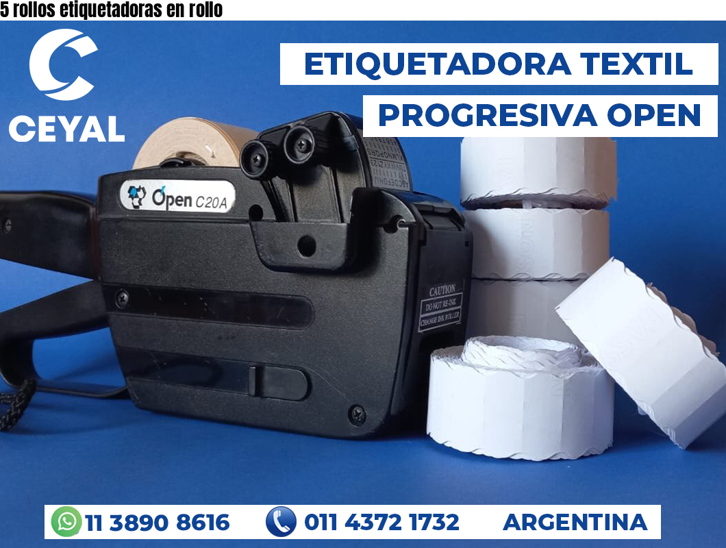 5 rollos etiquetadoras en rollo