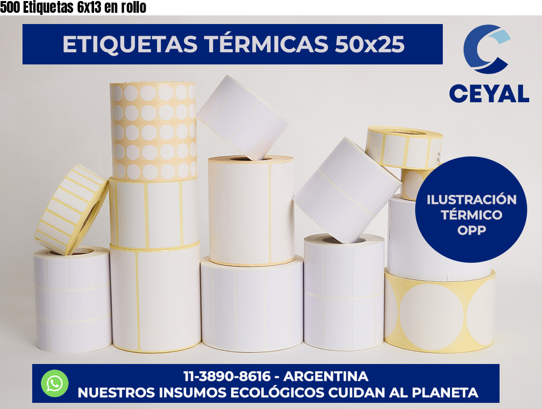 500 Etiquetas 6x13 en rollo
