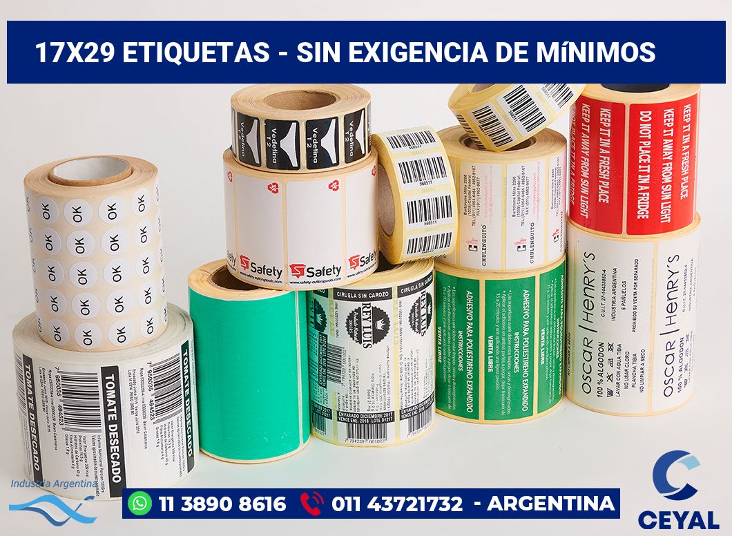 17x29 Etiquetas