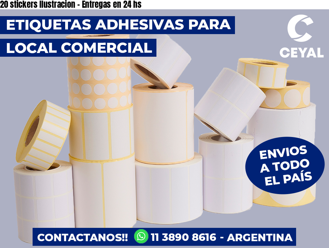 20 stickers Ilustracion - Entregas en 24 hs