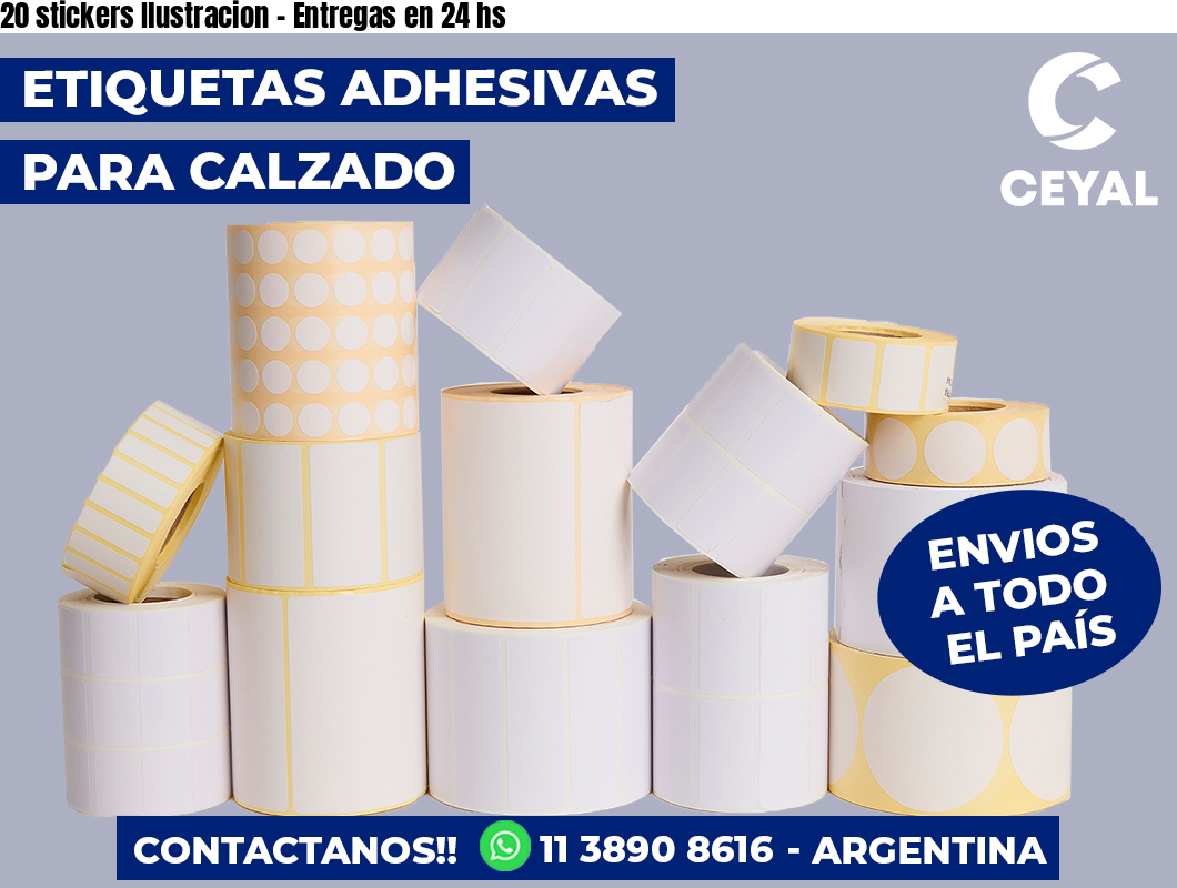 20 stickers Ilustracion - Entregas en 24 hs