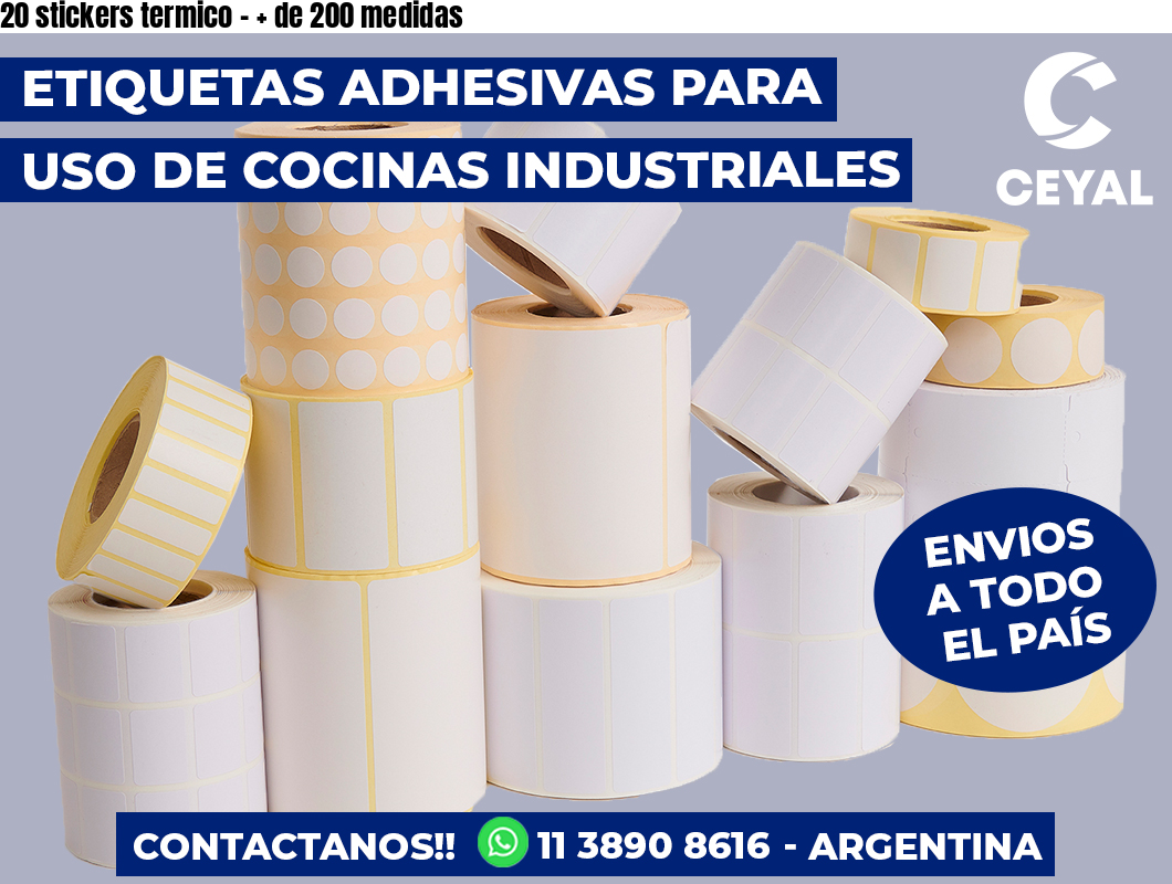 20 stickers termico - + de 200 medidas