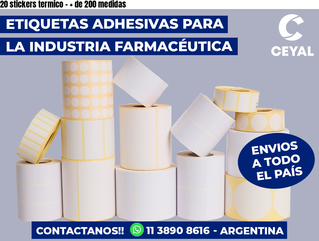 20 stickers termico - + de 200 medidas