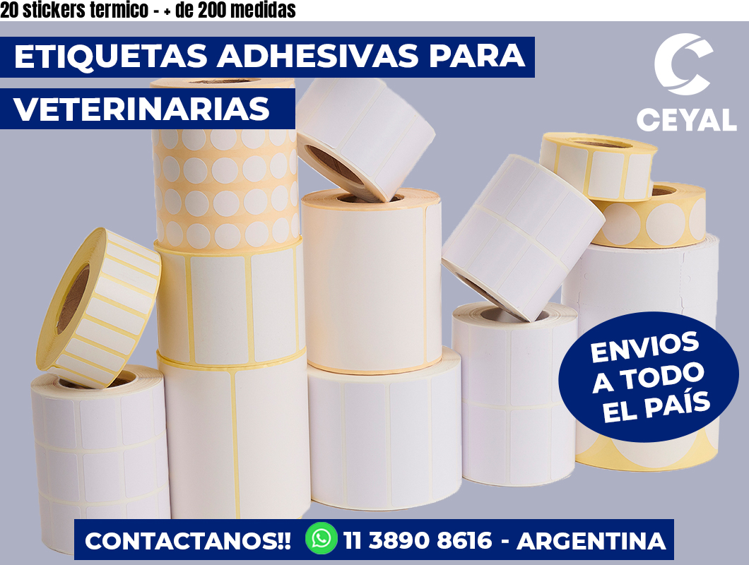 20 stickers termico - + de 200 medidas