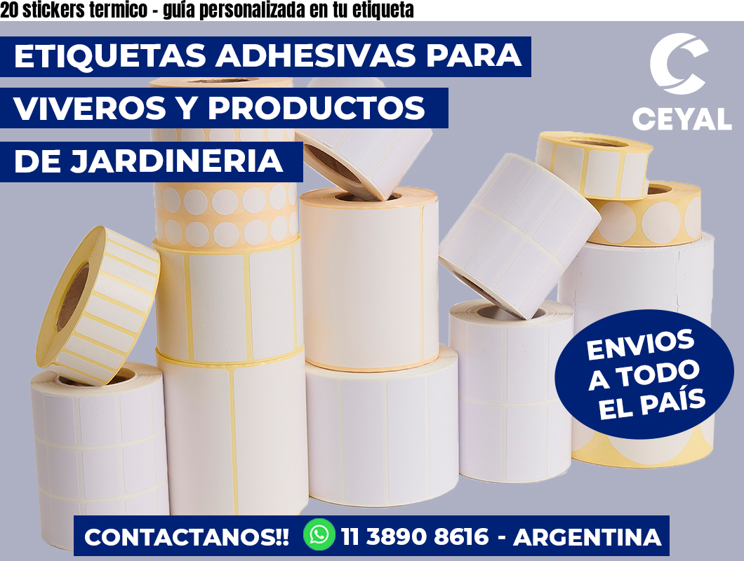 20 stickers termico - guía personalizada en tu etiqueta