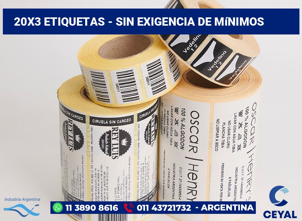 20x3 Etiquetas