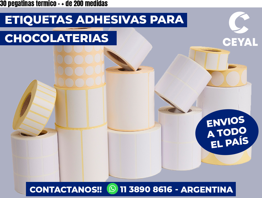 30 pegatinas termico - + de 200 medidas