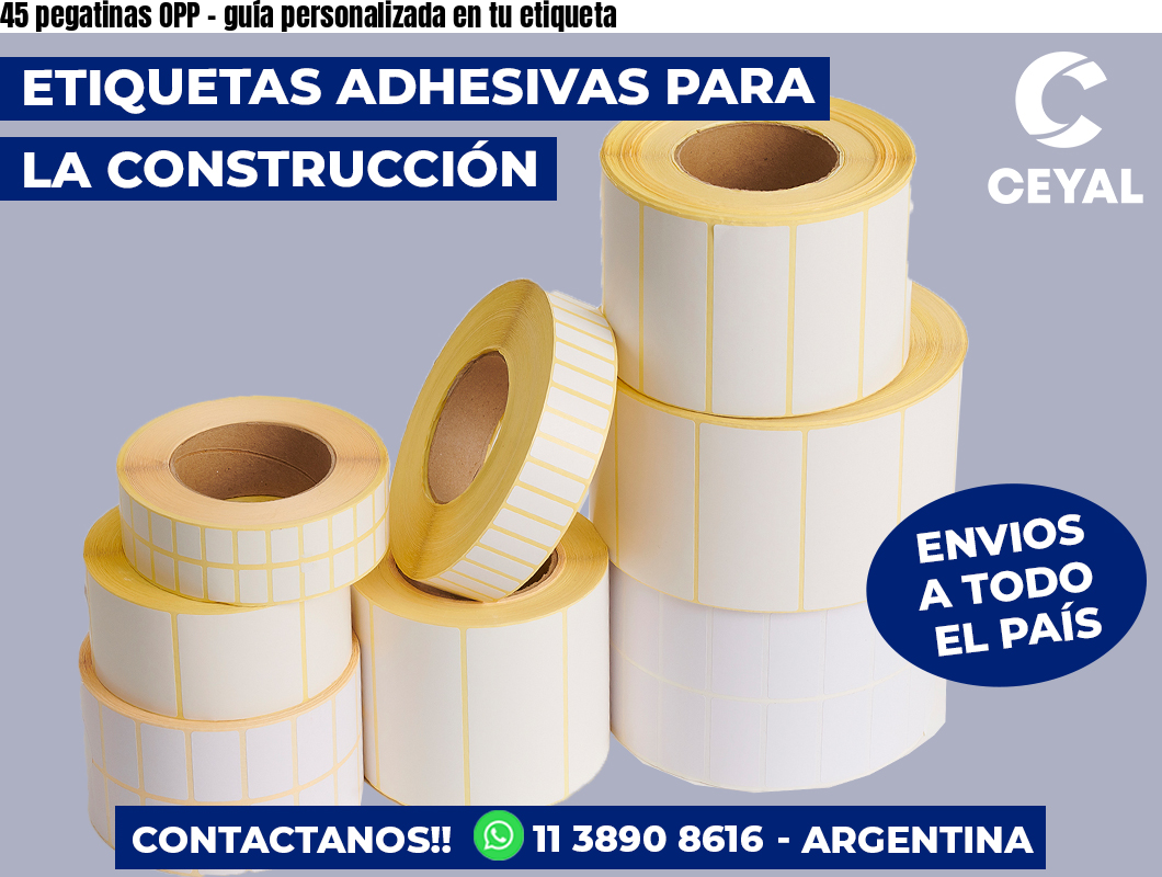 45 pegatinas OPP - guía personalizada en tu etiqueta