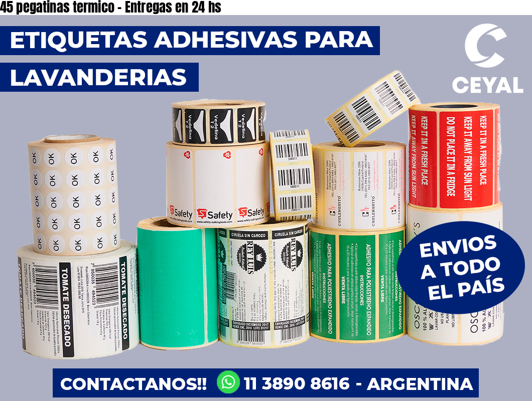45 pegatinas termico - Entregas en 24 hs
