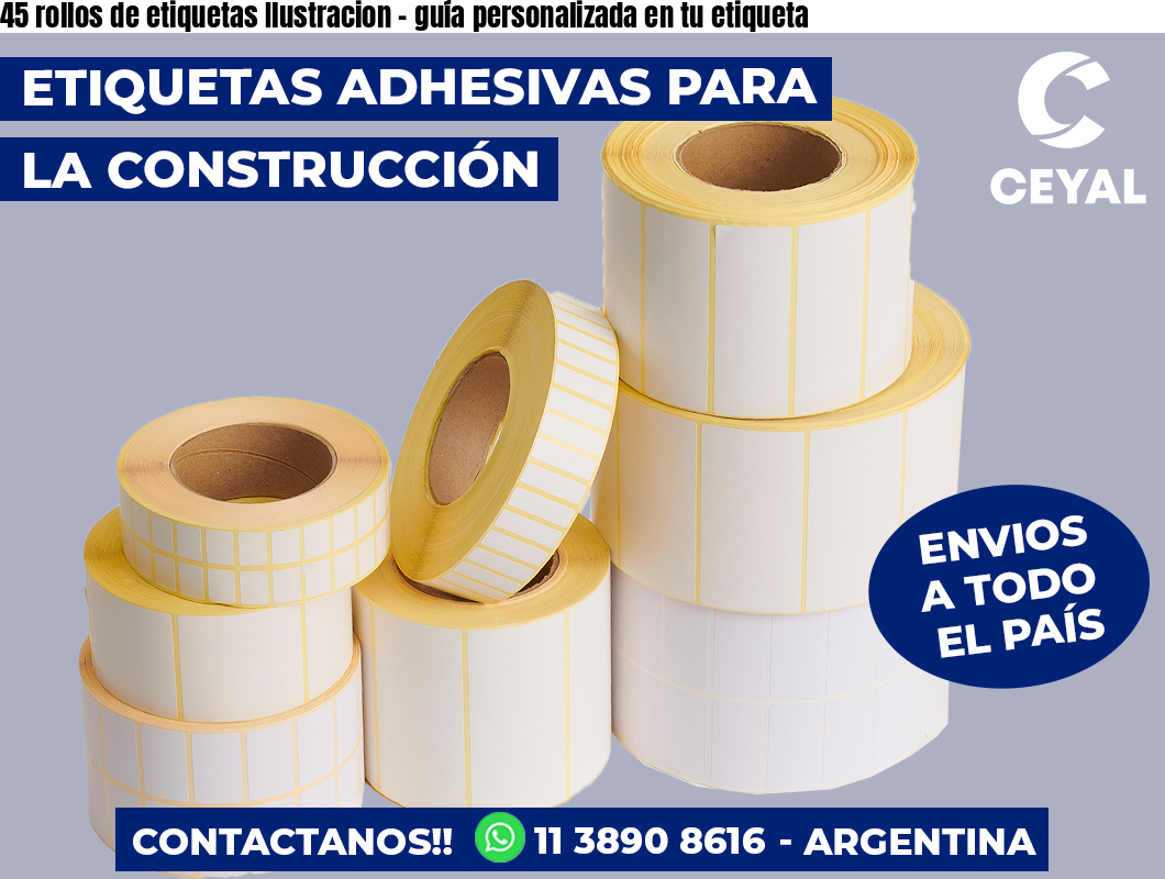45 rollos de etiquetas Ilustracion - guía personalizada en tu etiqueta