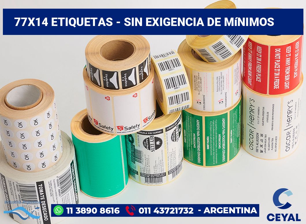 77x14 Etiquetas