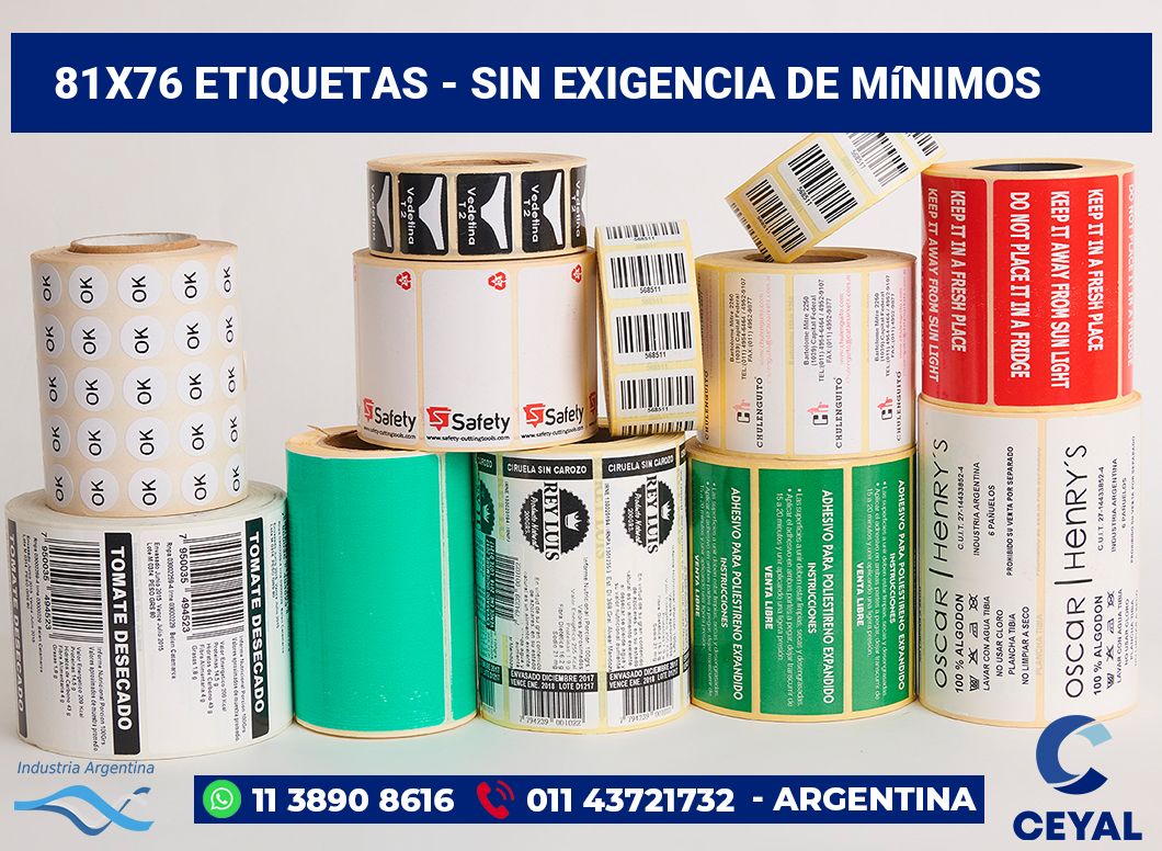 81x76 Etiquetas