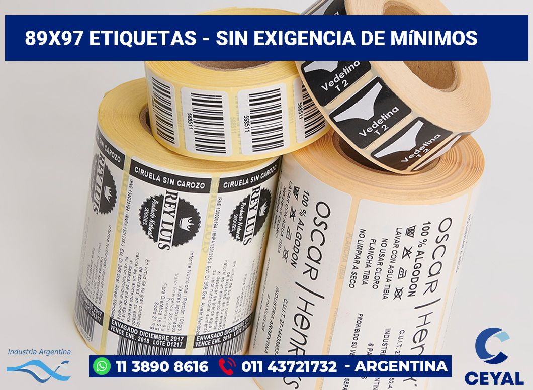 89x97 Etiquetas
