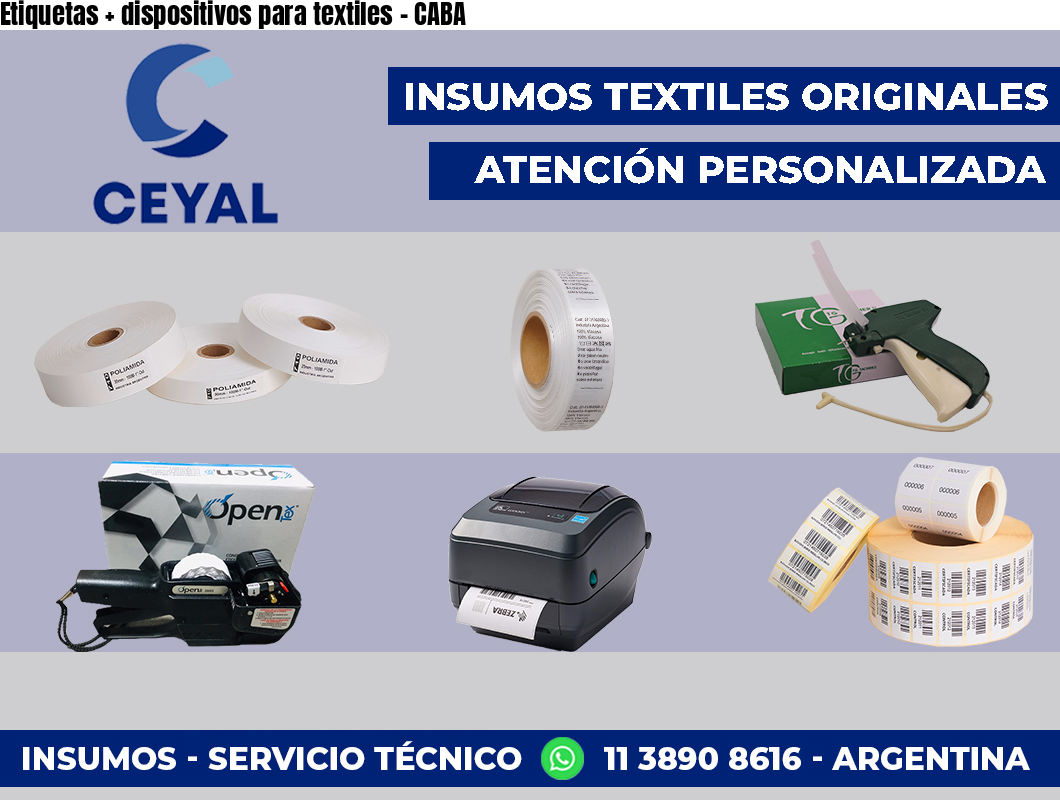 Etiquetas + dispositivos para textiles - CABA