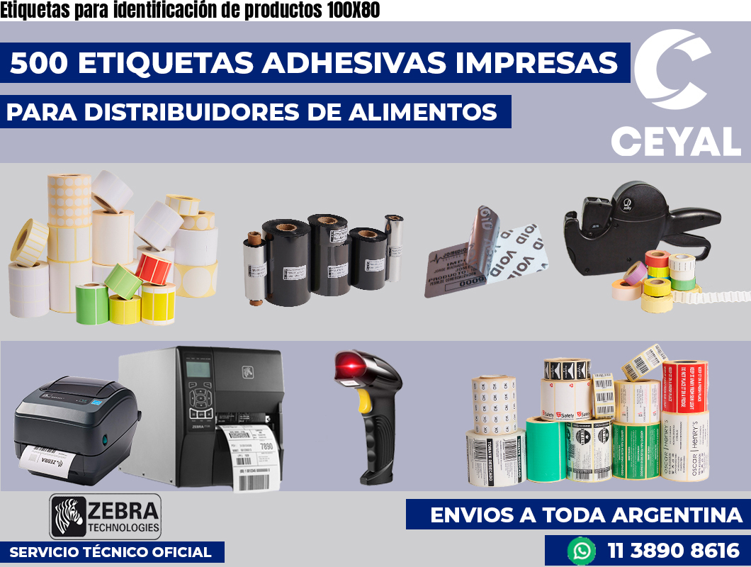Etiquetas para identificación de productos 100X80