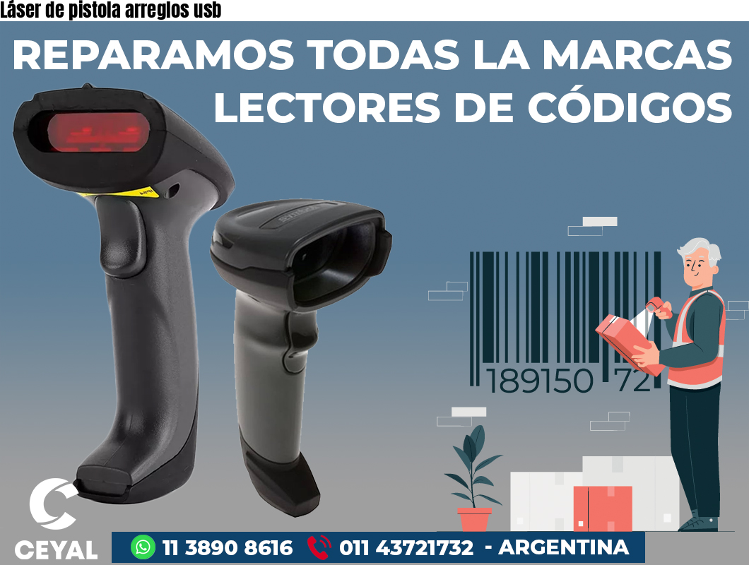 Láser de pistola arreglos usb