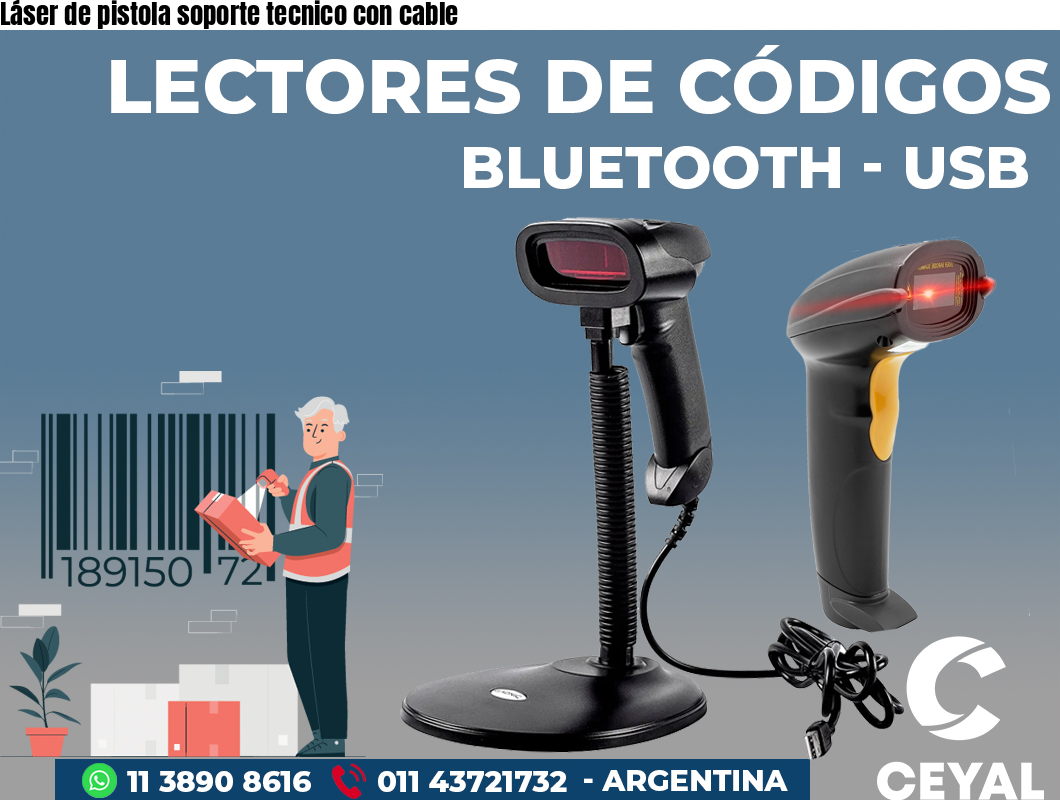 Láser de pistola soporte tecnico con cable