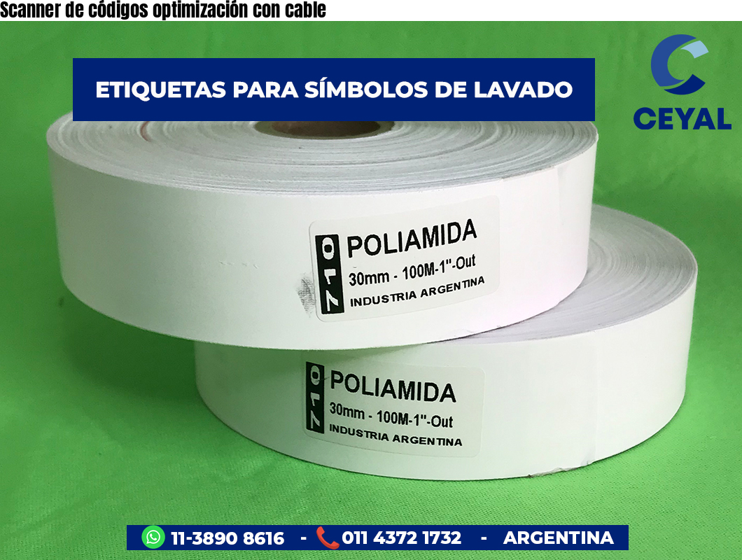 Scanner de códigos optimización con cable