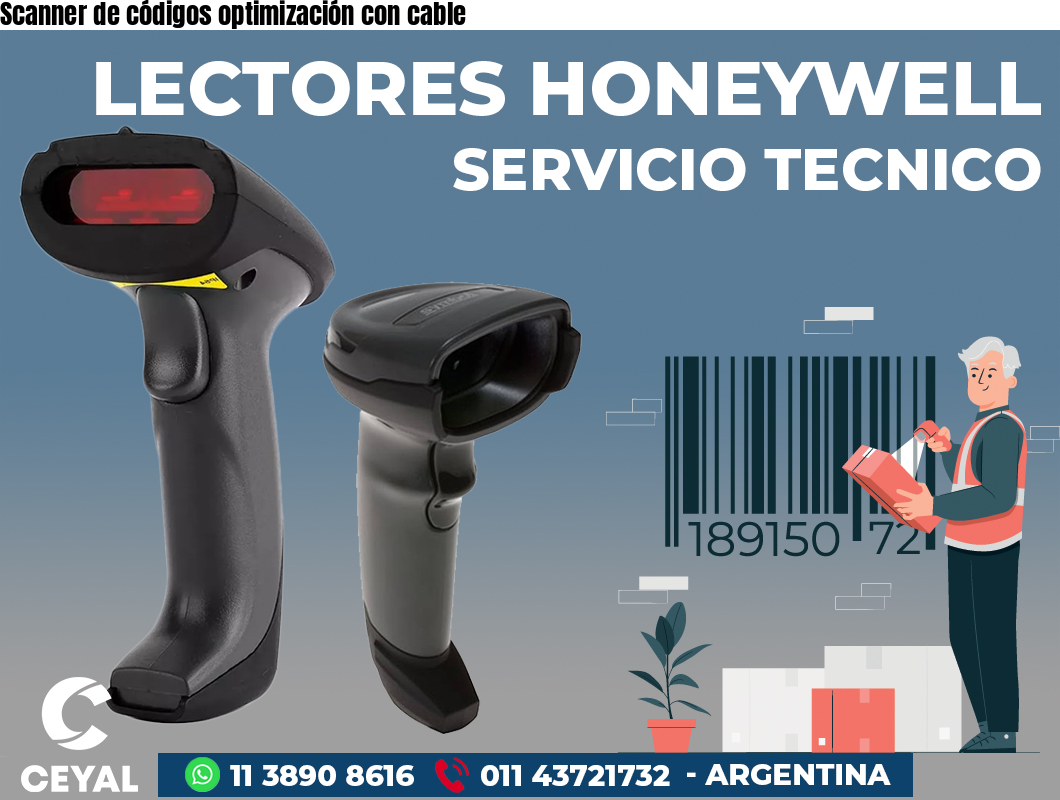 Scanner de códigos optimización con cable