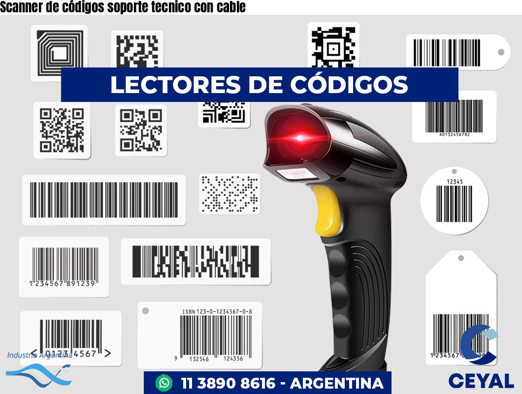 Scanner de códigos soporte tecnico con cable