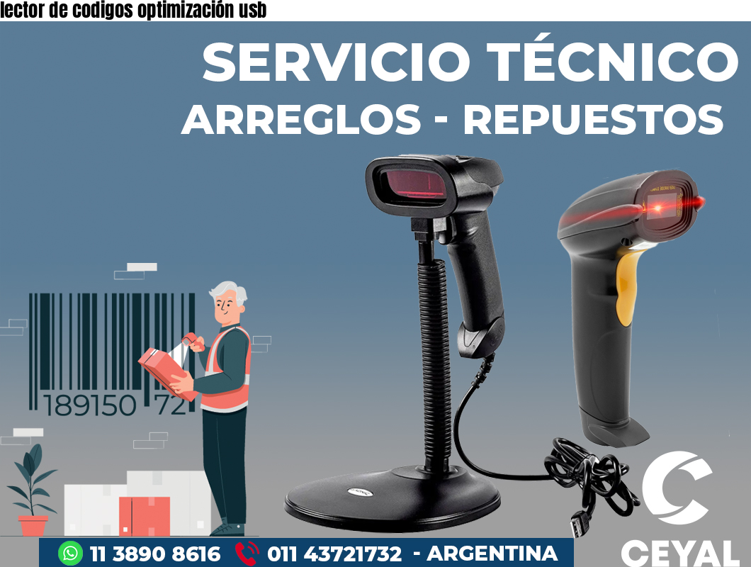lector de codigos optimización usb