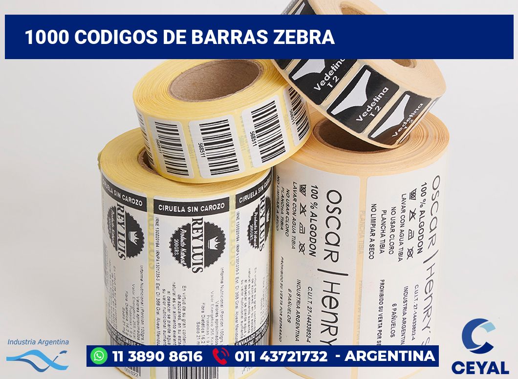 1000 Codigos de barras zebra