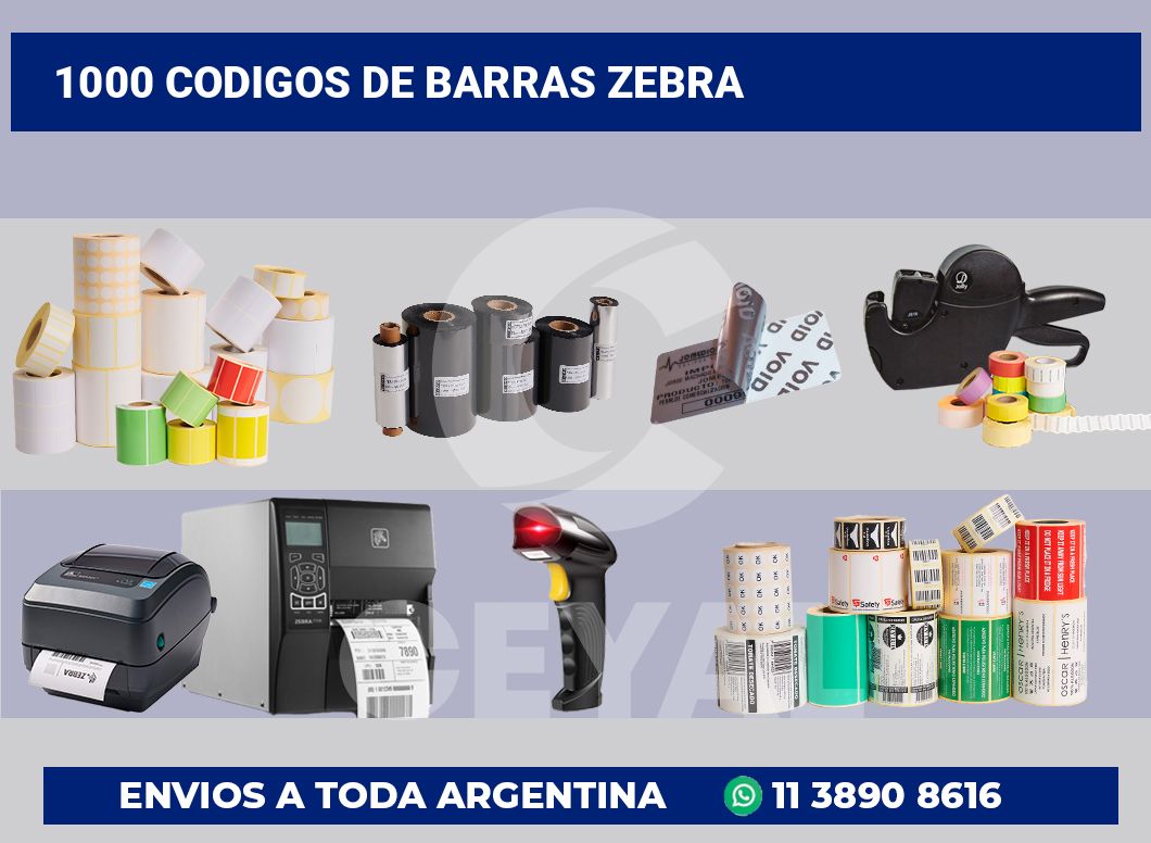 1000 Codigos de barras zebra