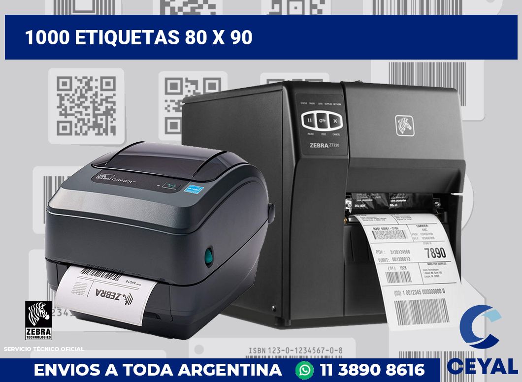 1000 etiquetas 80 x 90