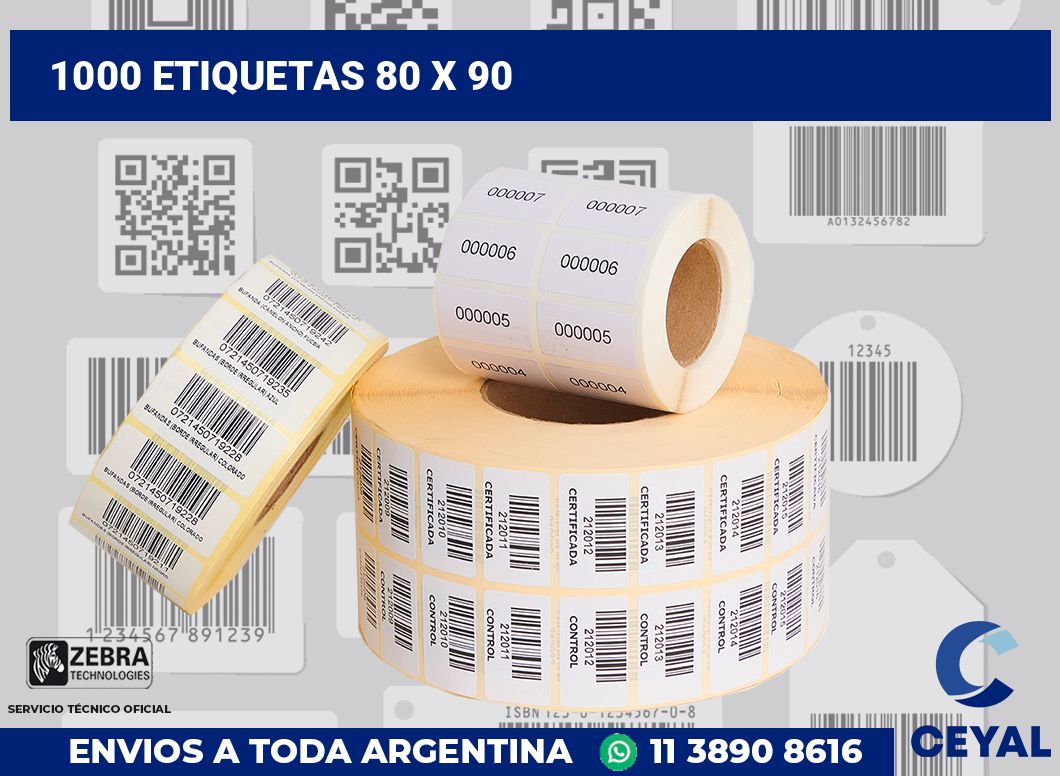 1000 etiquetas 80 x 90