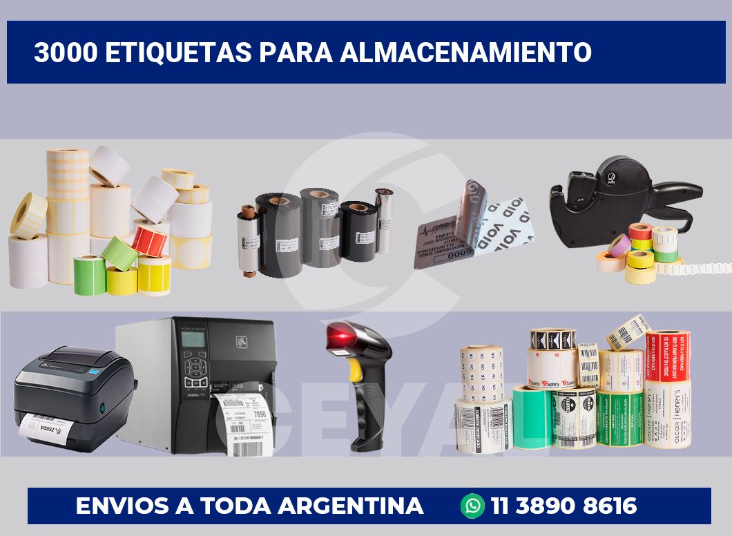 3000 Etiquetas para almacenamiento