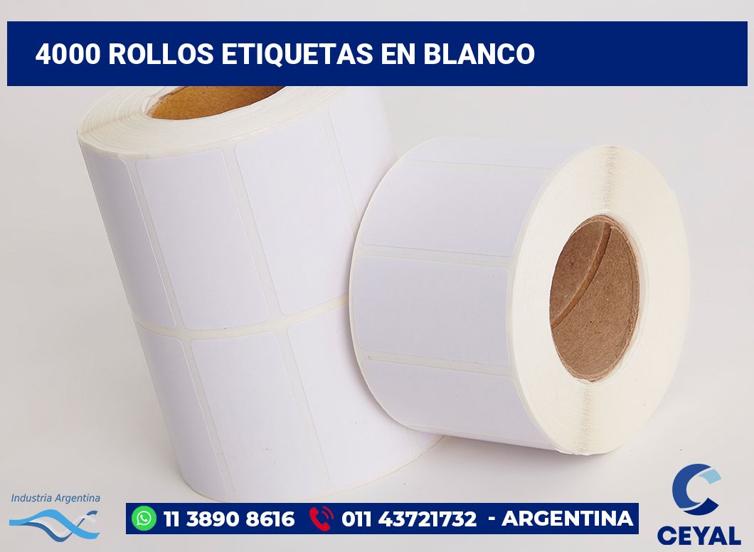 4000 Rollos etiquetas en blanco