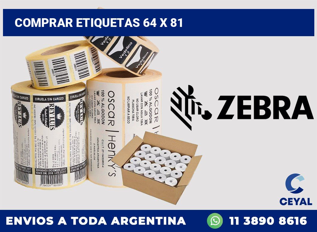 Comprar etiquetas 64 x 81