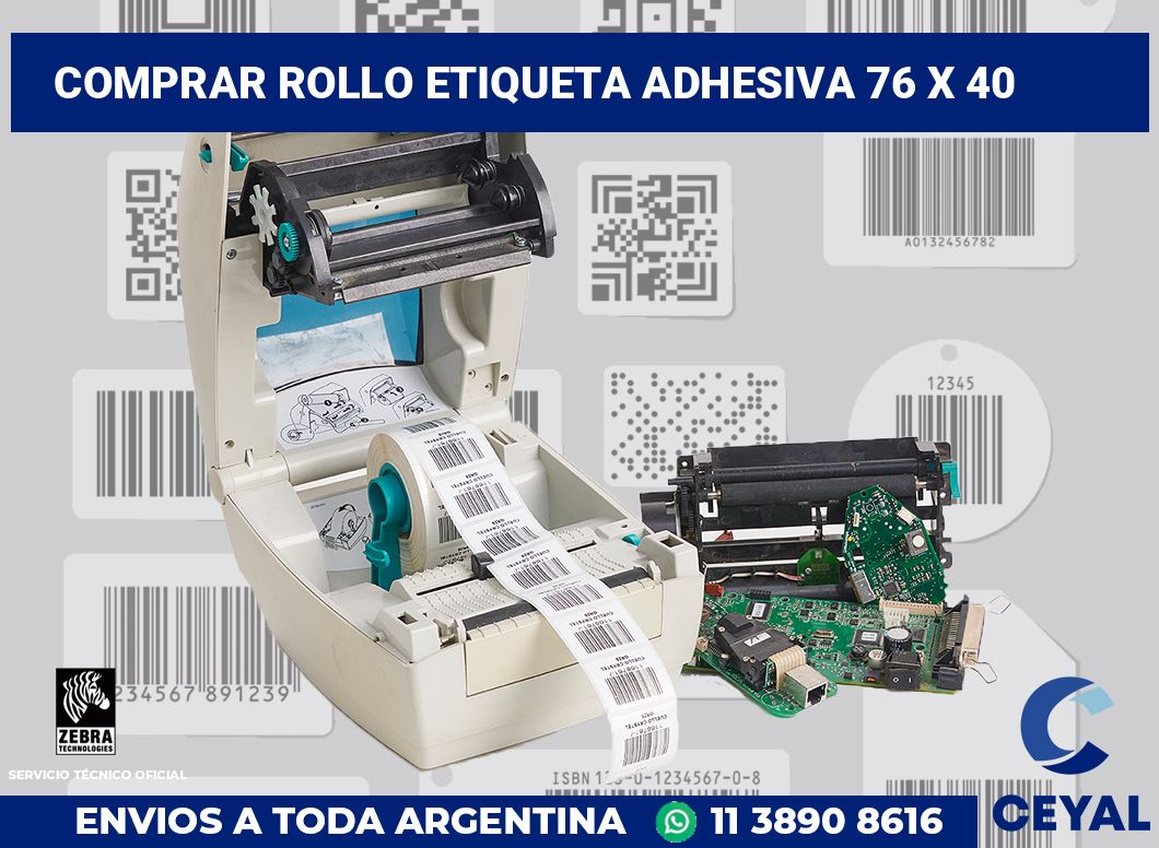 Comprar rollo etiqueta adhesiva 76 x 40