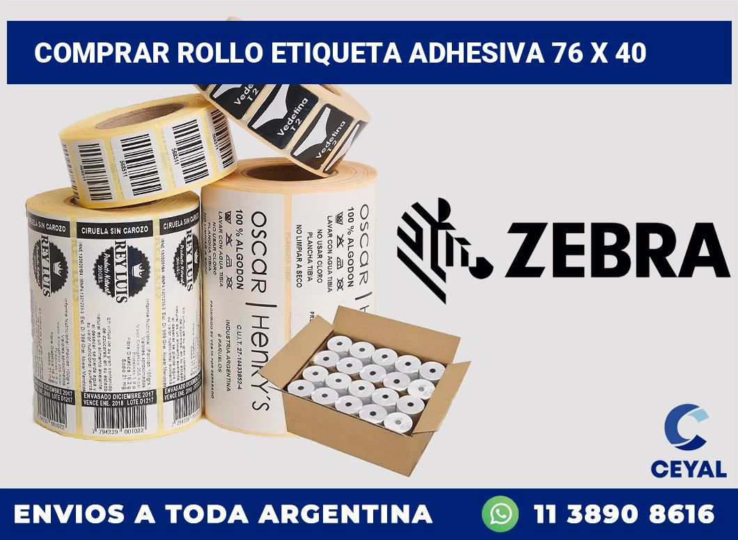 Comprar rollo etiqueta adhesiva 76 x 40