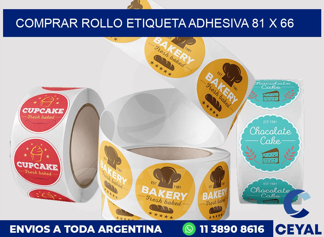 Comprar rollo etiqueta adhesiva 81 x 66