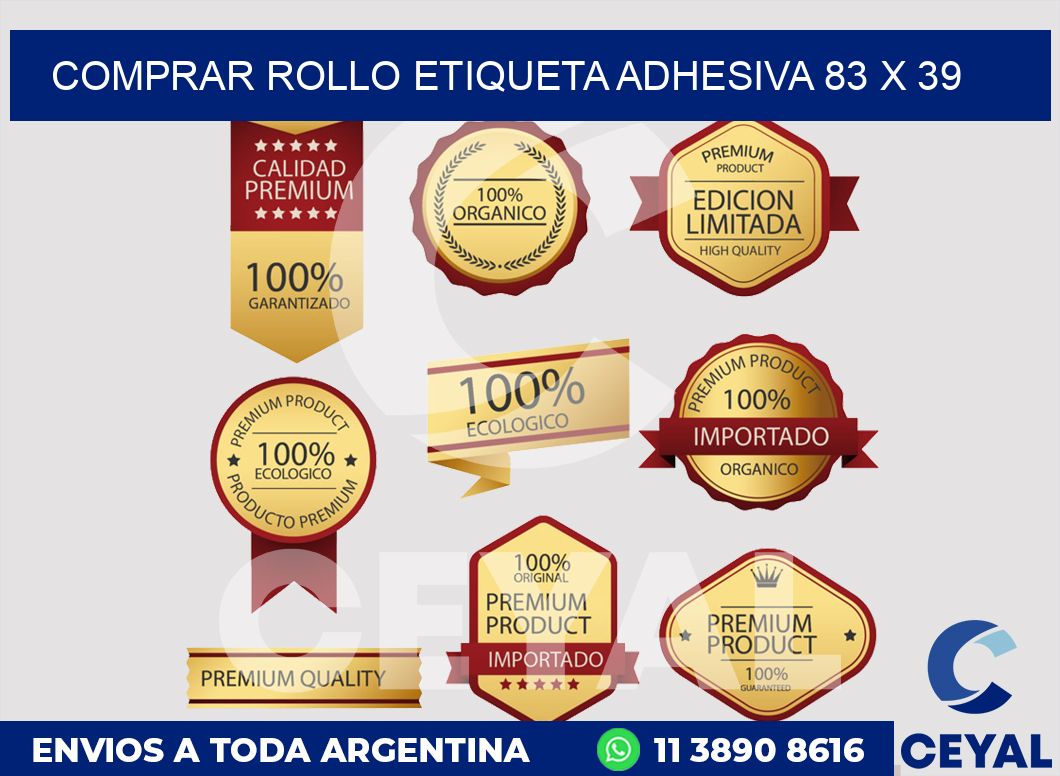 Comprar rollo etiqueta adhesiva 83 x 39