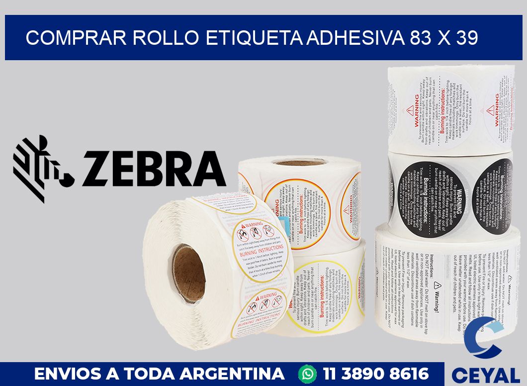 Comprar rollo etiqueta adhesiva 83 x 39