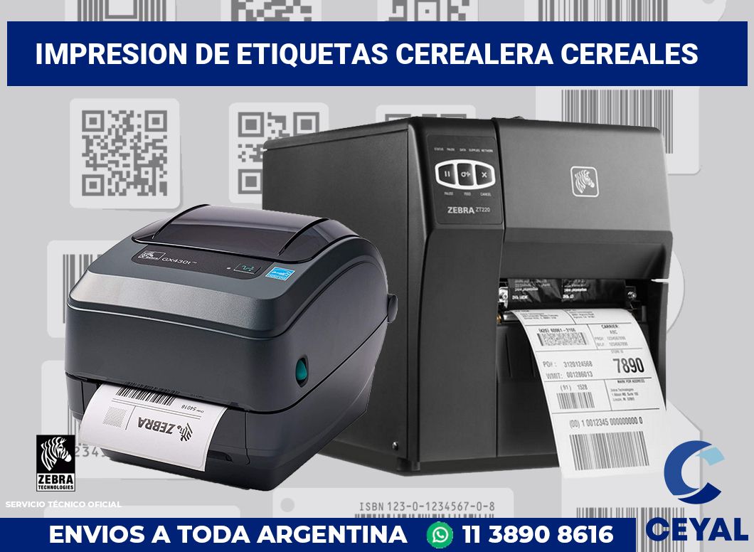 Impresion de etiquetas Cerealera Cereales