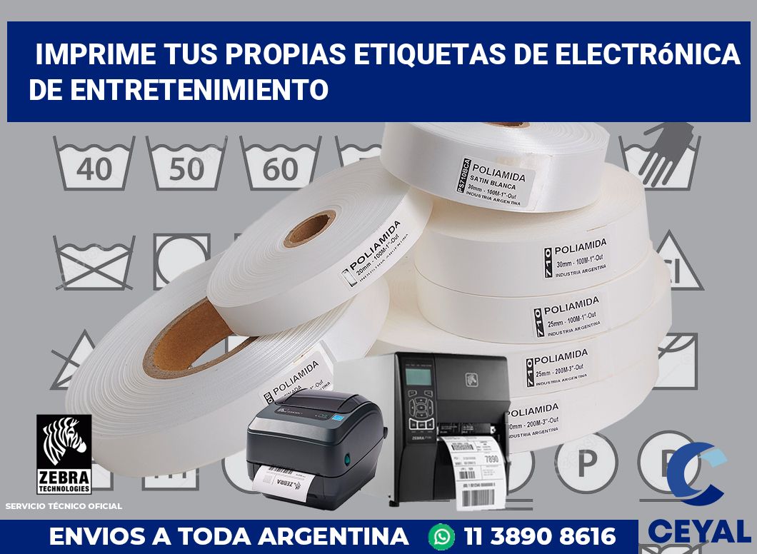 Imprime tus Propias Etiquetas de Electrónica de Entretenimiento
