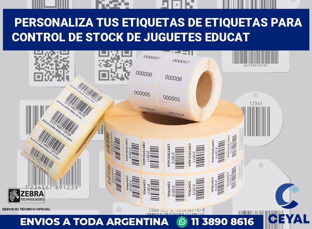 Personaliza tus Etiquetas de Etiquetas para Control de Stock de Juguetes Educat