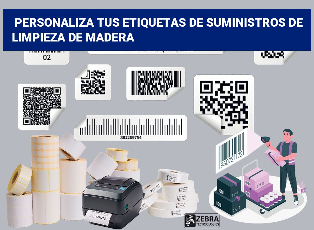 Personaliza tus Etiquetas de Suministros de Limpieza de Madera