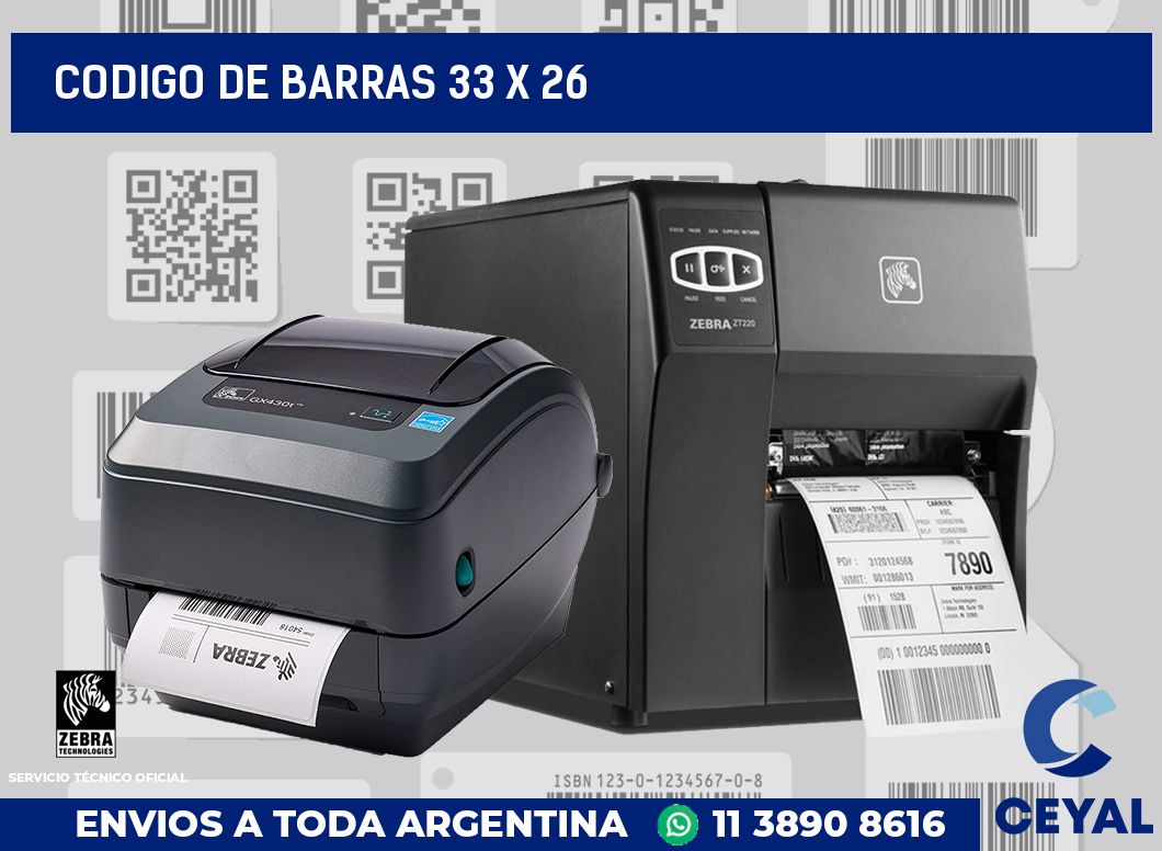 codigo de barras 33 x 26