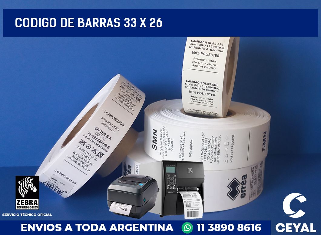 codigo de barras 33 x 26
